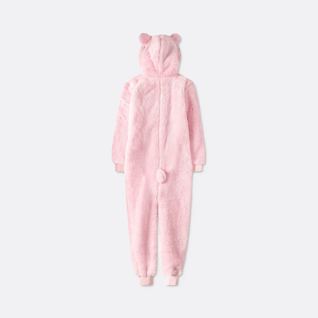 Pinker Teddybär Onesie Kinder