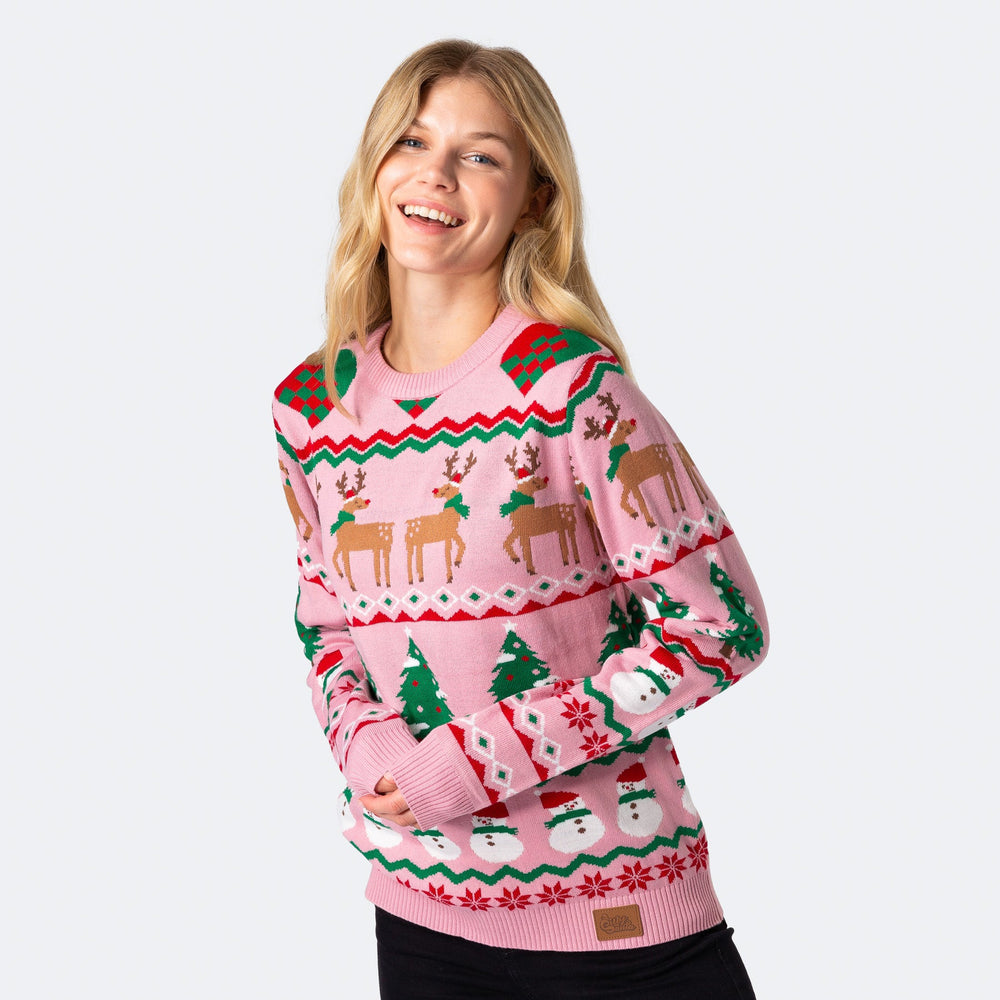 Pinker Ugly Christmas Sweater Damen