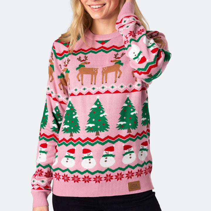 Pinker Ugly Christmas Sweater Damen