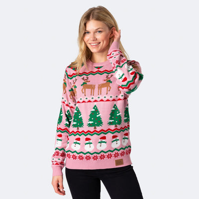 Pinker Ugly Christmas Sweater Damen