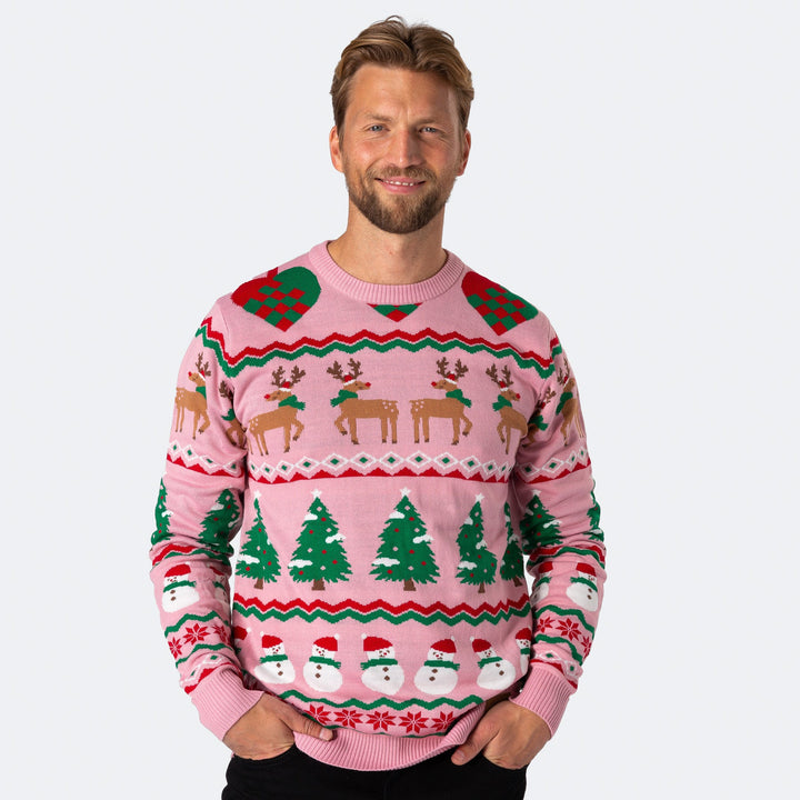 Pinker Ugly Christmas Sweater Herren