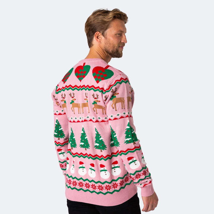 Pinker Ugly Christmas Sweater Herren