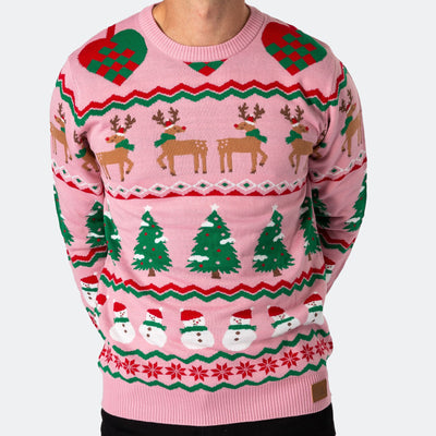 Pinker Ugly Christmas Sweater Herren