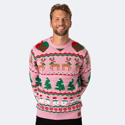 Pinker Ugly Christmas Sweater Herren
