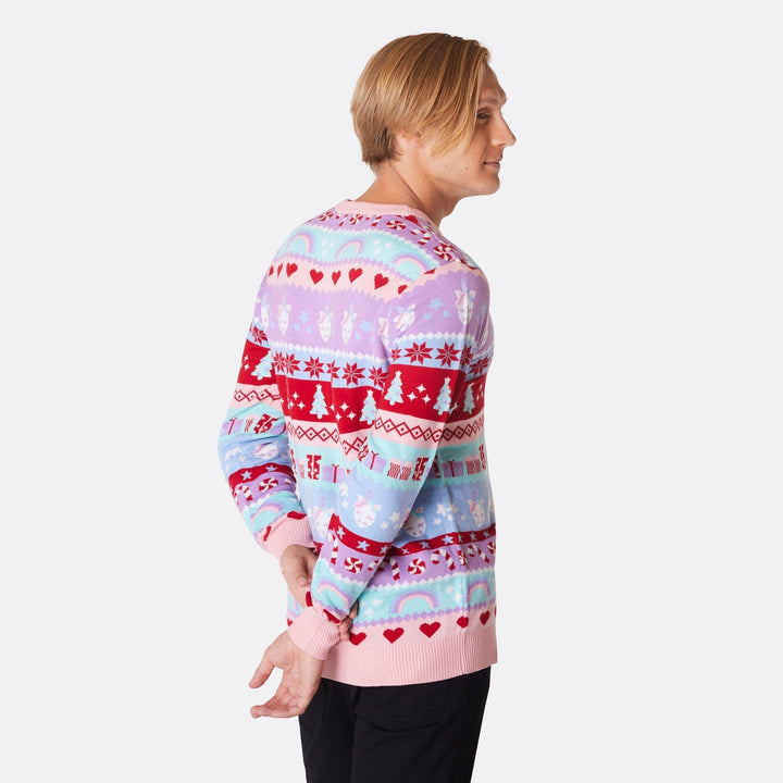Pinker Weihnachtspullover Herren