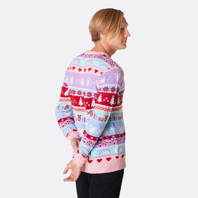 Pinker Weihnachtspullover Herren
