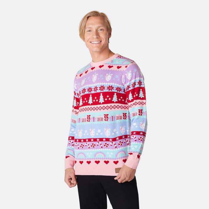 Pinker Weihnachtspullover Herren