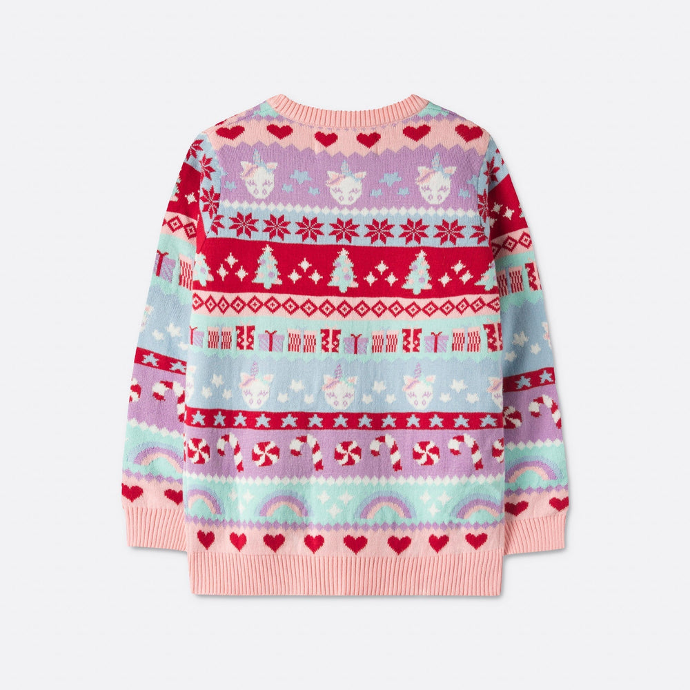 Pinker Weihnachtspullover Kinder