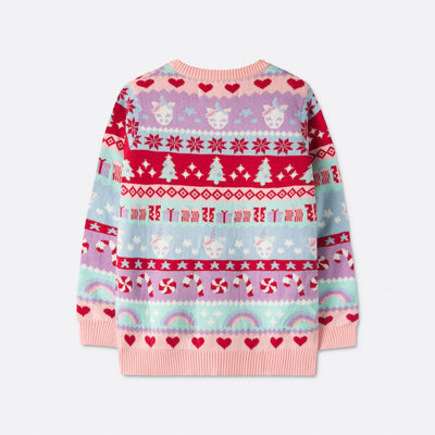 Pinker Weihnachtspullover Kinder