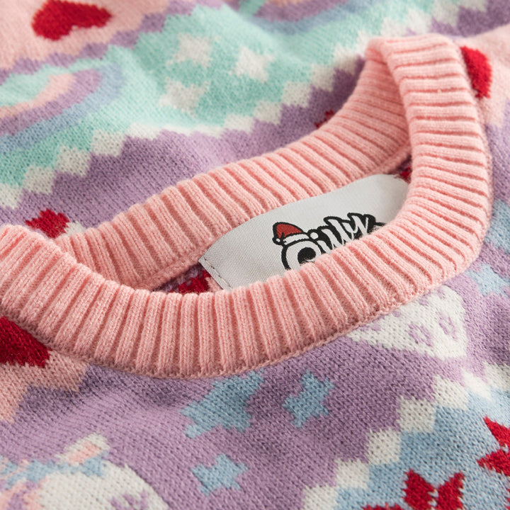 Pinker Weihnachtspullover Kinder