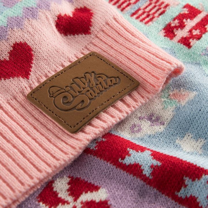 Pinker Weihnachtspullover Kinder
