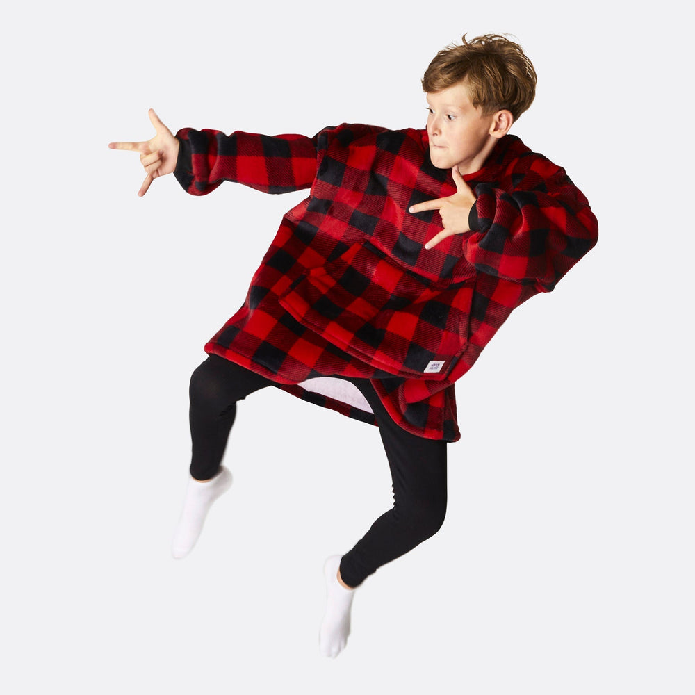 Roter Karo HappyHoodie Kinder