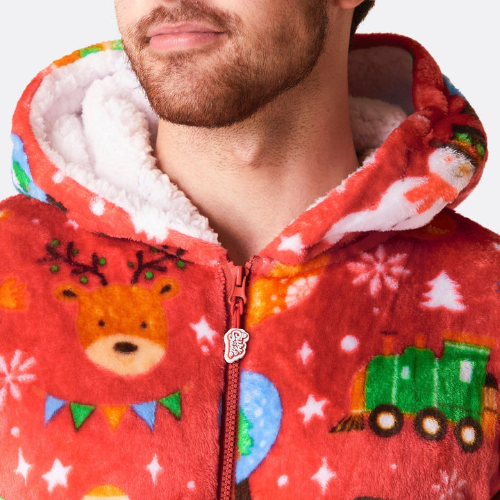 Roter Weihnachtstraum Onesie Herren