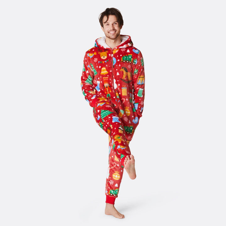 Roter Weihnachtstraum Onesie Herren