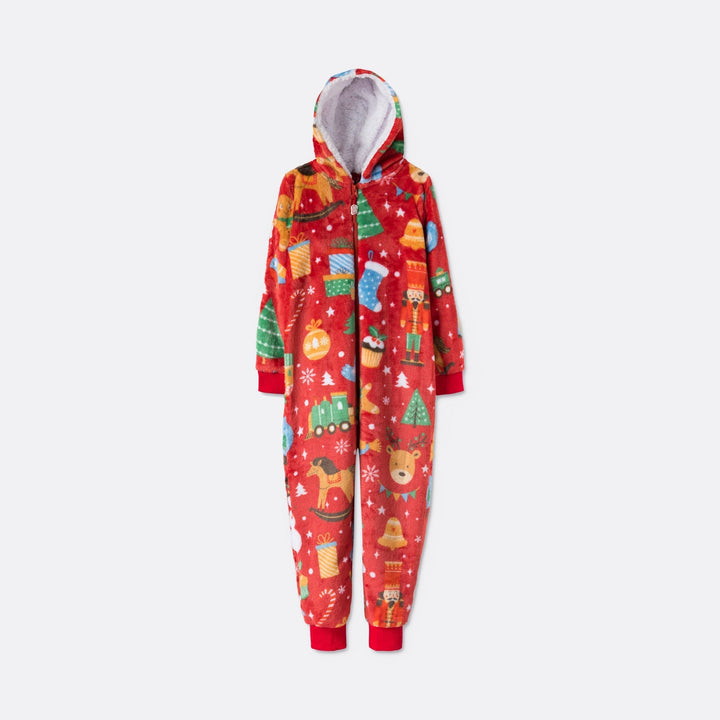 Roter Weihnachtstraum Onesie Kinder