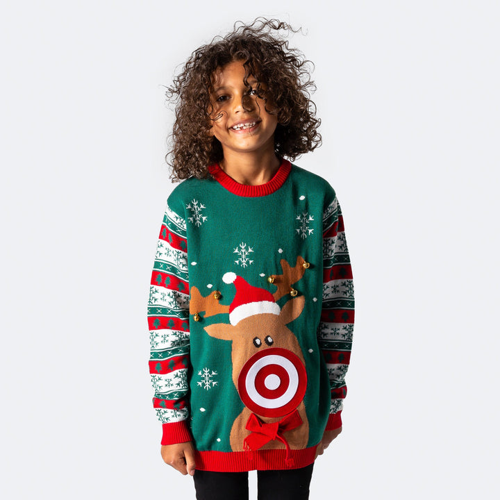 Rudolf Dartspiel Weihnachtspullover Kinder