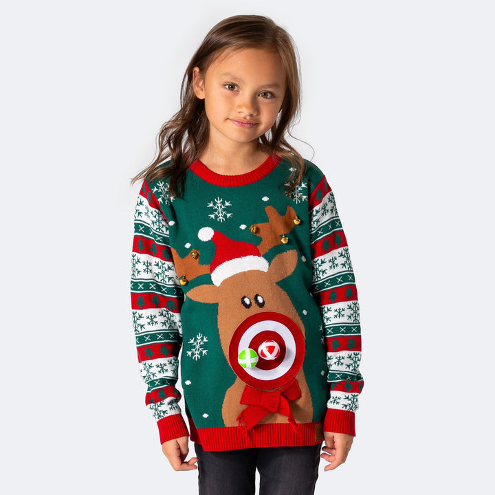 Rudolf Dartspiel Weihnachtspullover Kinder