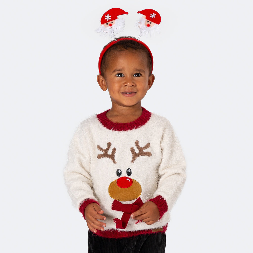 Rudolf im Schnee Weihnachtspullover Kinder