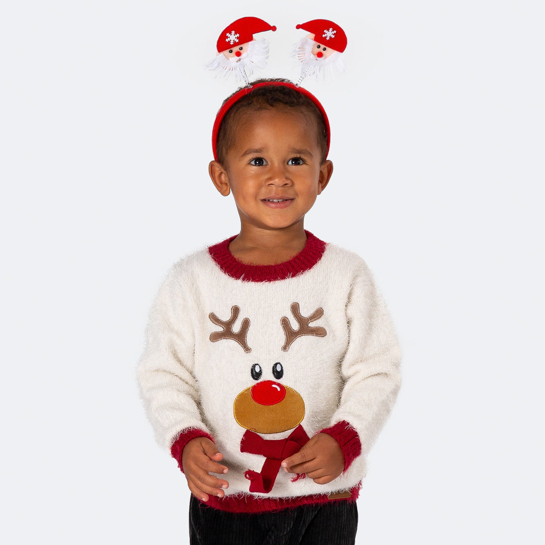 Rudolf im Schnee Weihnachtspullover Kinder