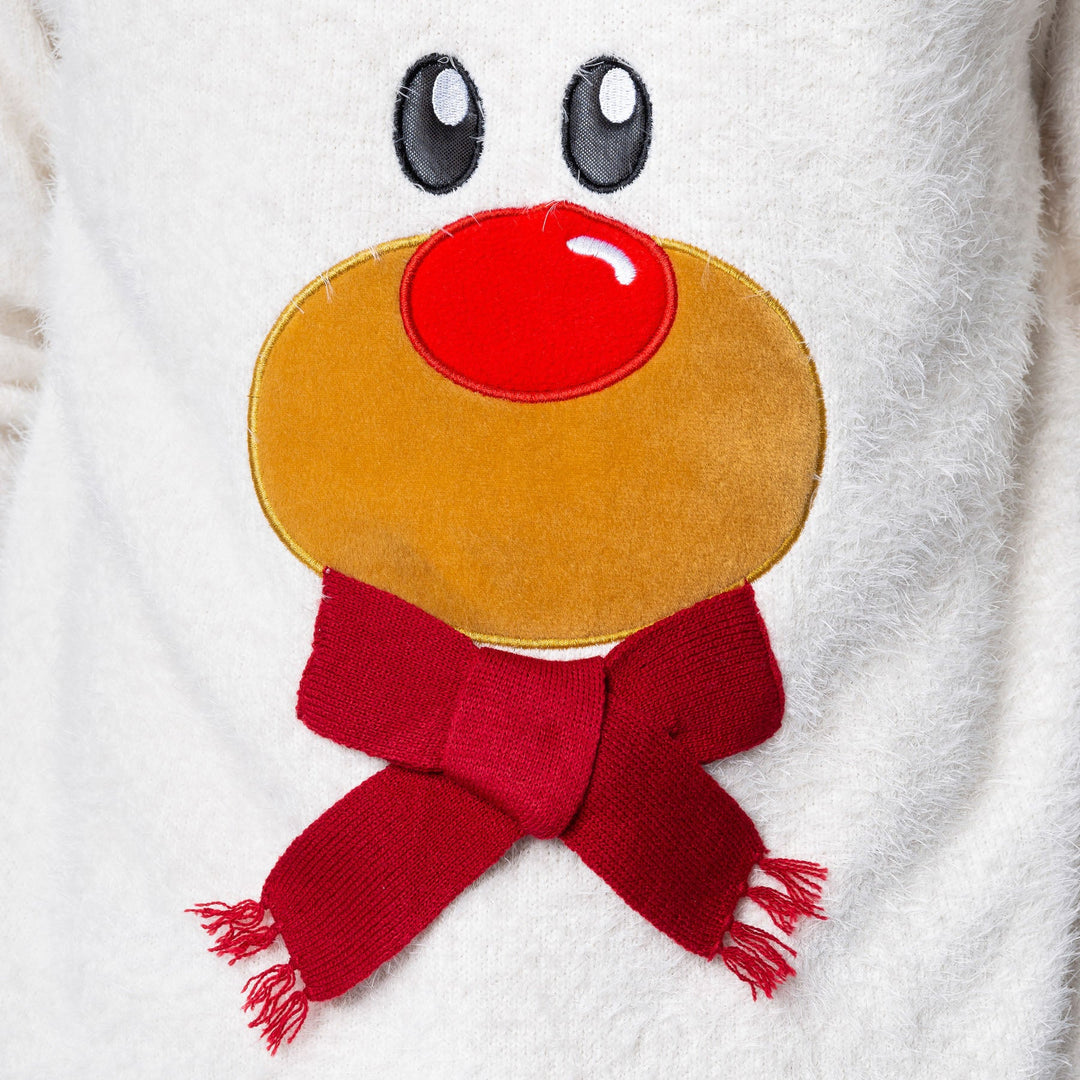 Rudolf im Schnee Weihnachtspullover Kinder