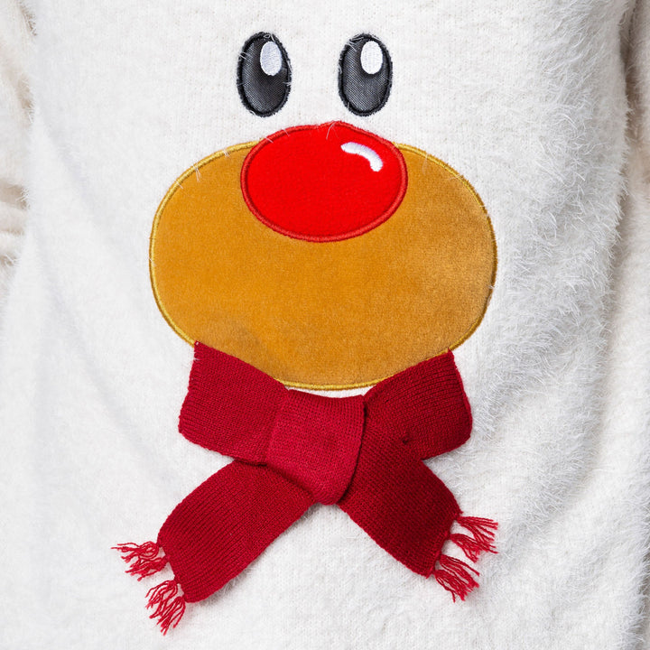 Rudolf im Schnee Weihnachtspullover Kinder