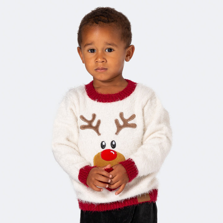 Rudolf im Schnee Weihnachtspullover Kinder