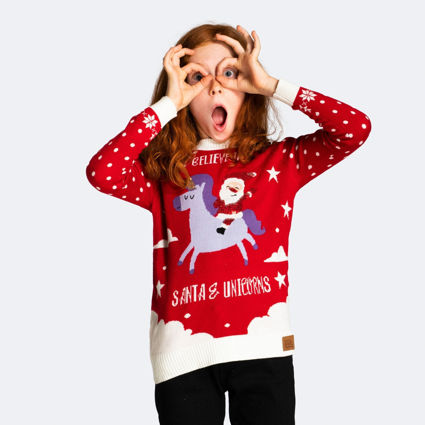 Santa & Unicorns Weihnachtspullover Kinder