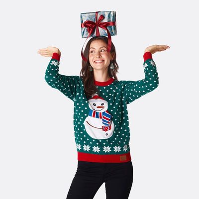 Schneemann Weihnachtspullover Damen