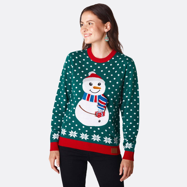 Schneemann Weihnachtspullover Damen