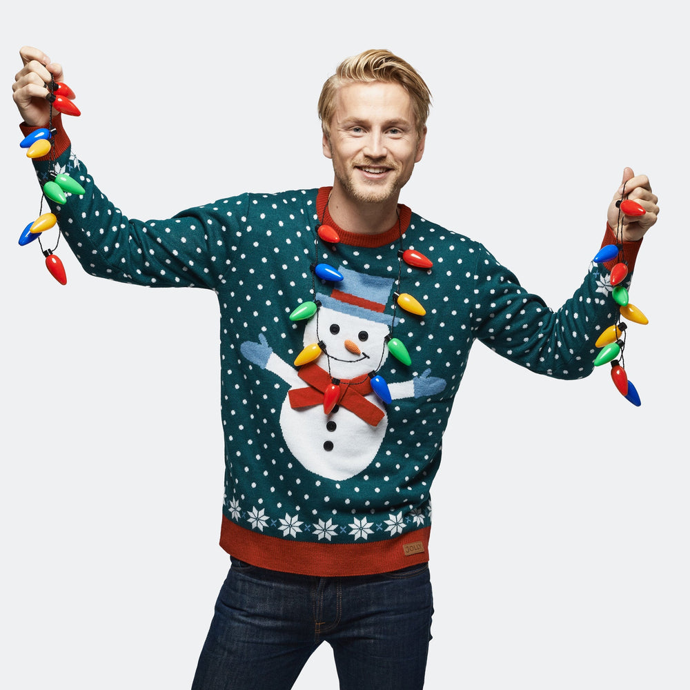 Schneemann Weihnachtspullover Herren