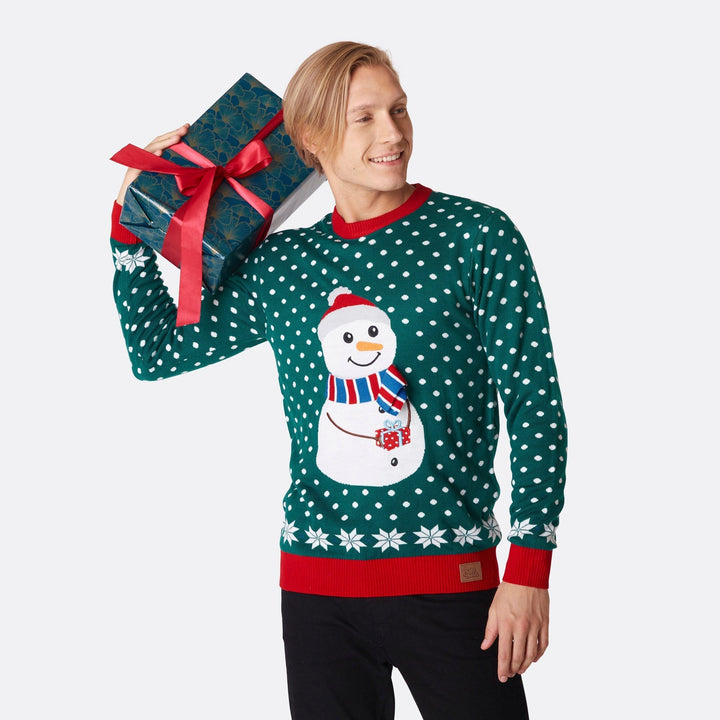 Schneemann Weihnachtspullover Herren