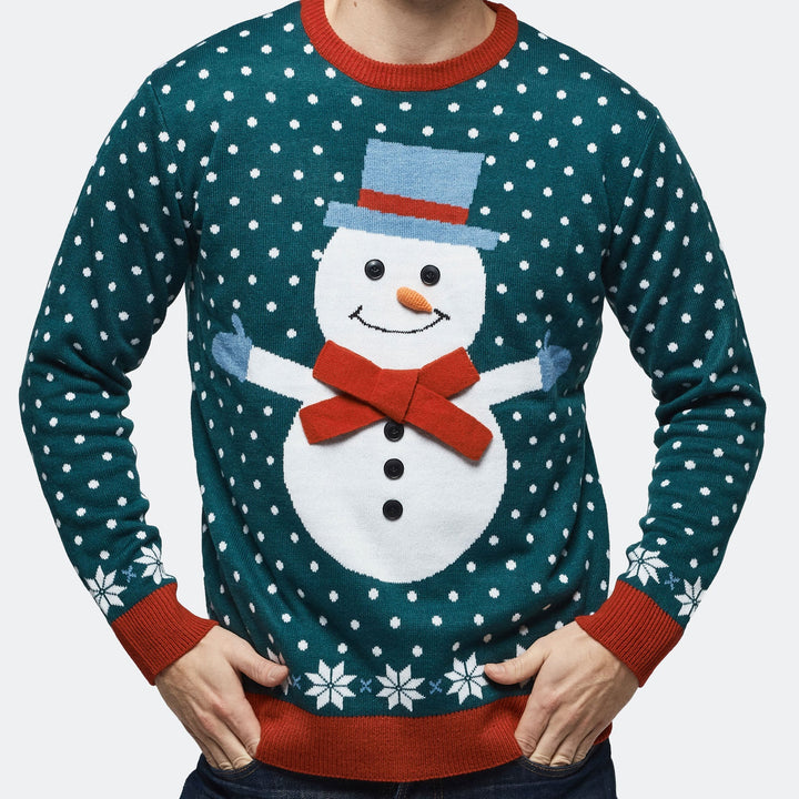 Schneemann Weihnachtspullover Herren