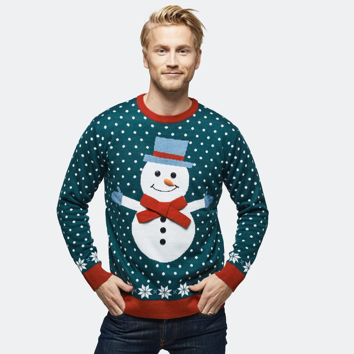 Schneemann Weihnachtspullover Herren
