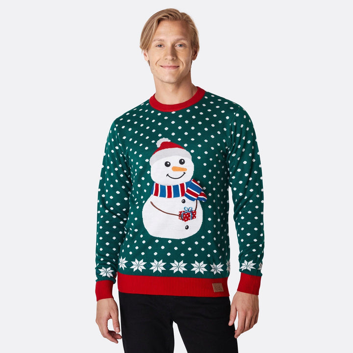 Schneemann Weihnachtspullover Herren