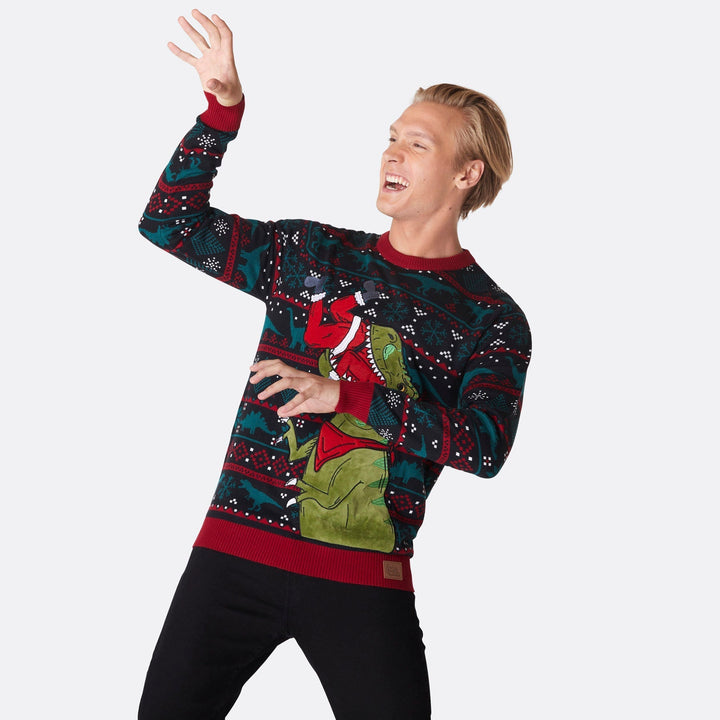 T-Rex Weihnachtspullover Herren