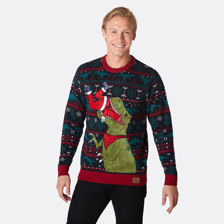 T-Rex Weihnachtspullover Herren