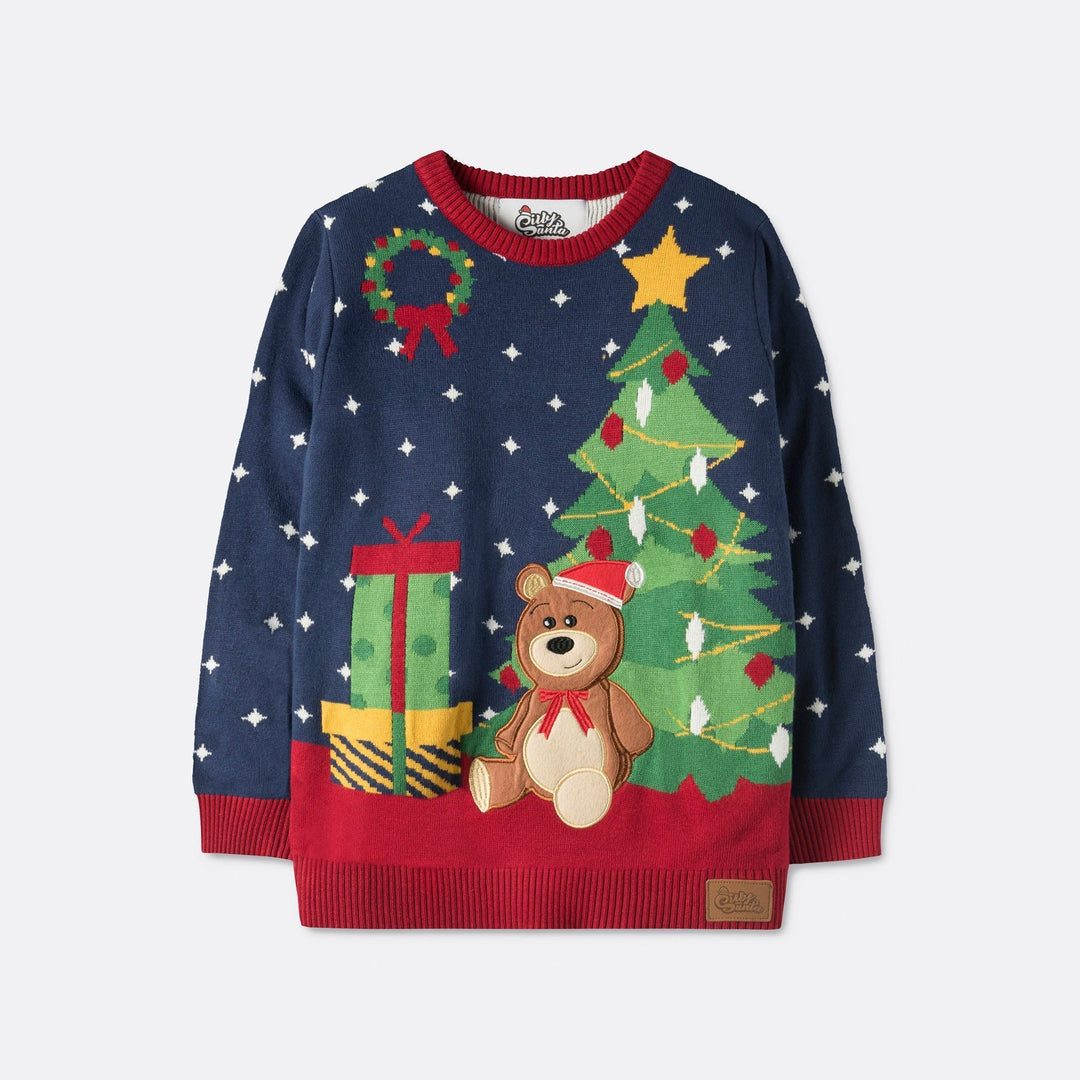 Teddybär Weihnachtspullover Kinder