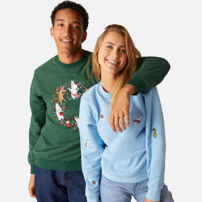 Mumins Blaues Weihnachts-Sweatshirt Damen