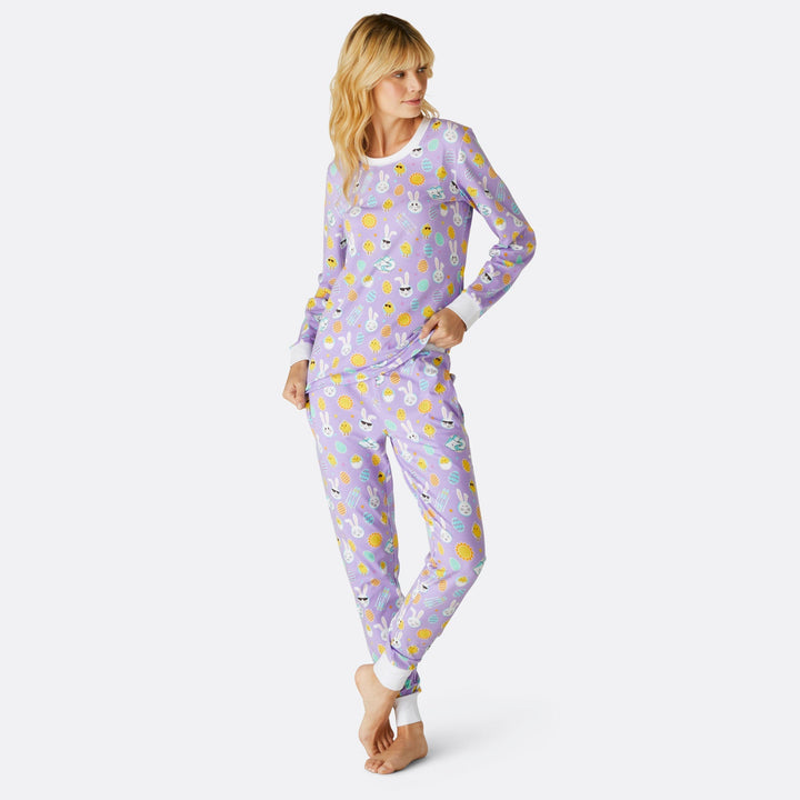 Violetter Osterpyjama Damen