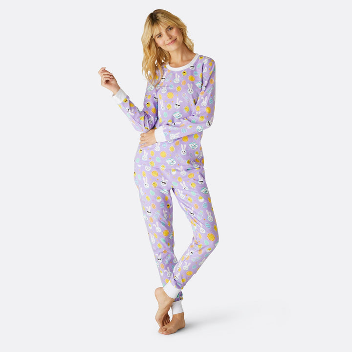 Violetter Osterpyjama Damen