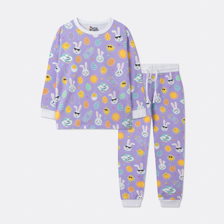 Violetter Osterpyjama Kinder