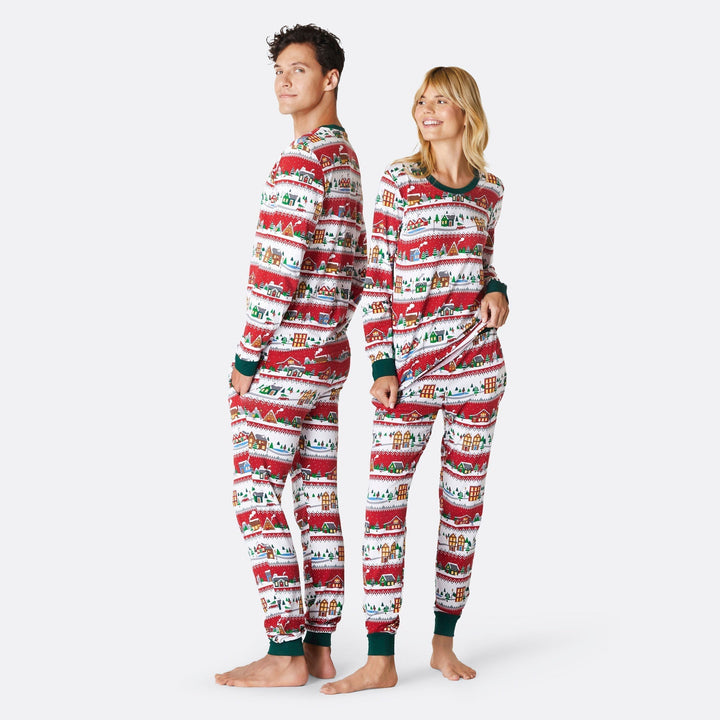 Weihnachtslandschaft Weihnachtspyjama Herren