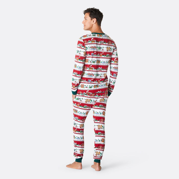 Weihnachtslandschaft Weihnachtspyjama Herren