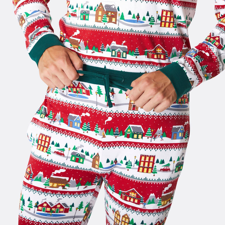 Weihnachtslandschaft Weihnachtspyjama Herren