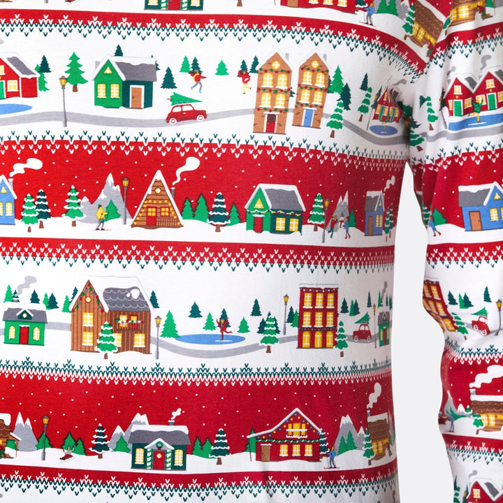 Weihnachtslandschaft Weihnachtspyjama Herren