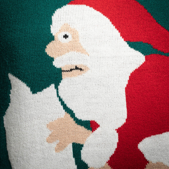 Weihnachtsmann auf dem Schornstein-Weihnachtspullover Herren
