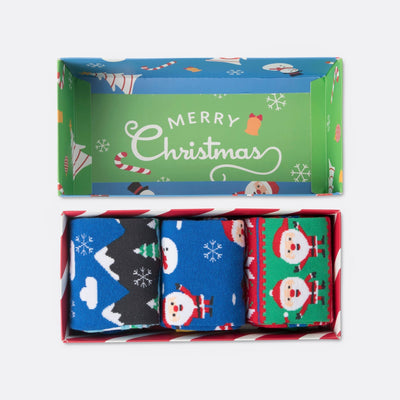 Weihnachtssocken Geschenkbox Kinder (3er-Pack)