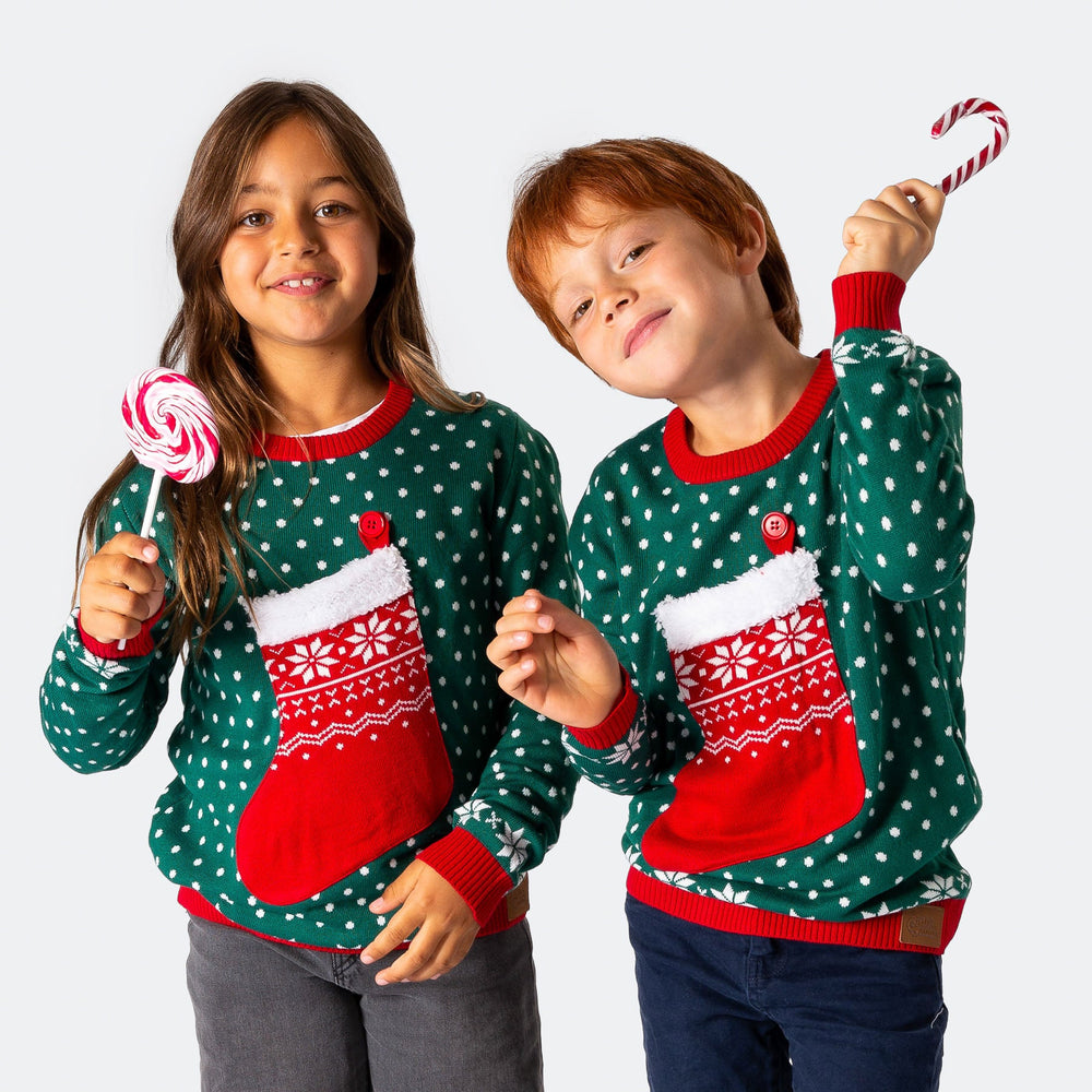 Weihnachtsstrumpf Weihnachtspullover Kinder