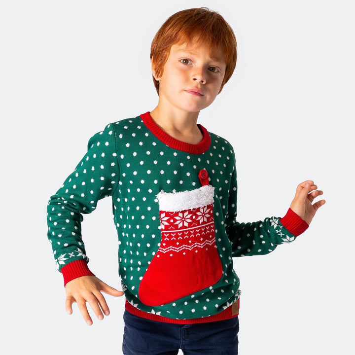 Weihnachtsstrumpf Weihnachtspullover Kinder