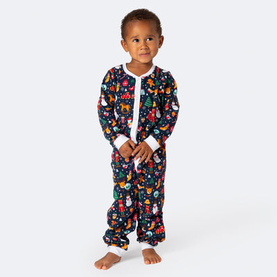 Weihnachtstraum Blauer Overall-Pyjama Kinder